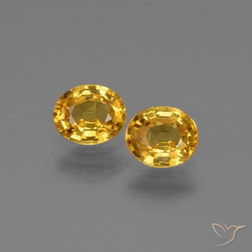 1.44ctw Naturel Orange doré profond Saphir, ovale, VS