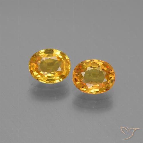 1.58ctw Naturel Orange doré profond Saphir, ovale, VS