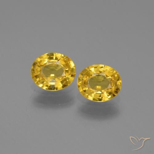 1.28ctw Naturel Jaune moyen Saphir, ovale, VS