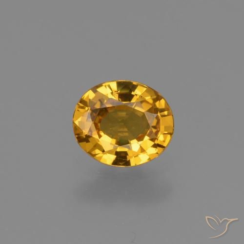 0.61ct Naturel Orange doré profond Saphir, ovale, VS