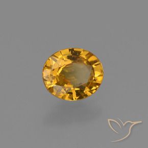 Saphir Orange doré profond naturelle ovale, 0.61 ct, VS