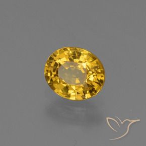 Saphir Doré foncé naturelle ovale, 0.73 ct, VS