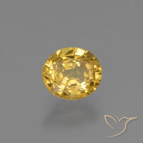 Saphir Doré naturelle ovale, 0.73 ct, VS
