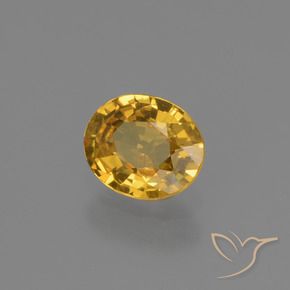 Saphir Orange doré profond naturelle ovale, 0.64 ct, VS