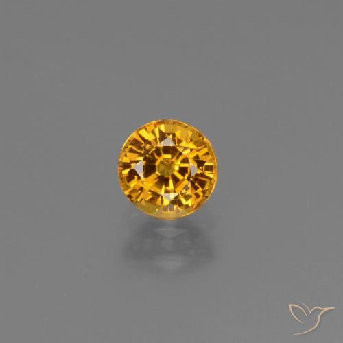 0.74ct Naturel Doré-orange foncé Saphir, Tour, VS
