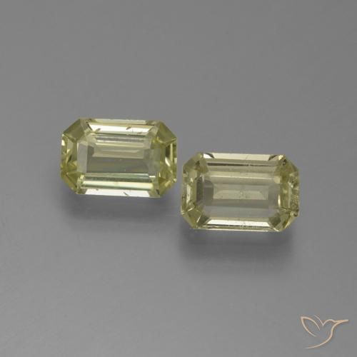 1.23ctw Naturel Jaune pâle Saphir, Taille émeraude, VS