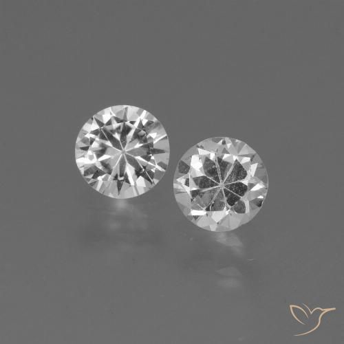 0.75ctw Naturel Blanc clair Saphir, Tour, VVS-VS