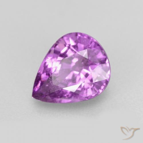 Saphir Pourpre moyen naturelle En forme de poire, 0.98 ct, VS
