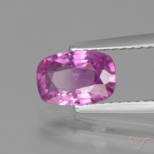 Saphir Violet Rosâtre naturelle Coussin, 1.31 ct, VS