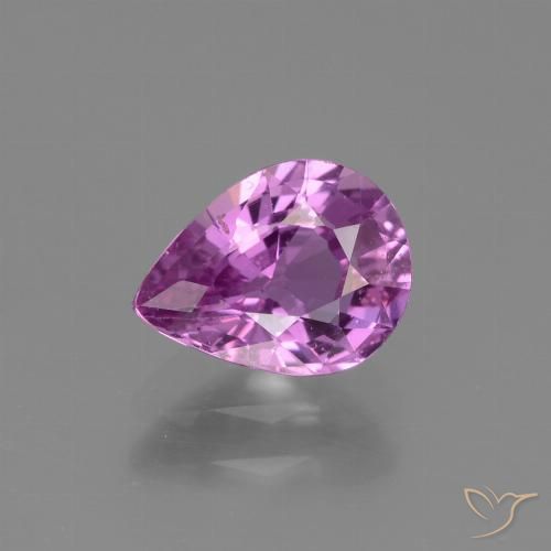 Saphir Violet Rosâtre naturelle En forme de poire, 1.27 ct, VS