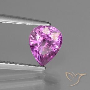 Saphir Violet Rosâtre naturelle En forme de poire, 1.42 ct, VS