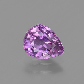 Saphir violet moyen naturelle en forme de poire, 1,42 ct, VS