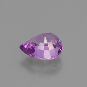 Saphir violet moyen naturelle en forme de poire, 1,42 ct, VS