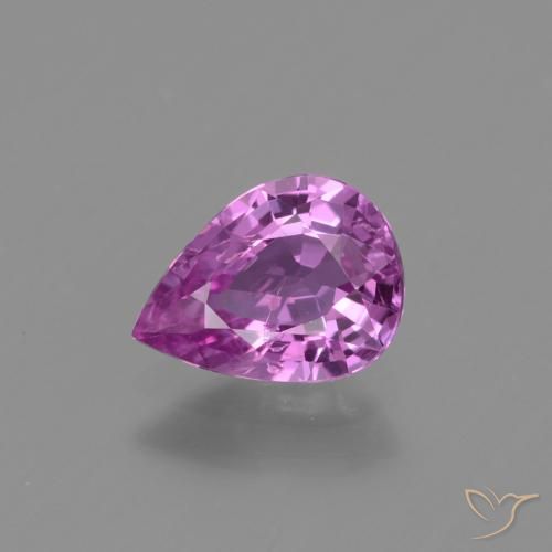 Saphir Pourpre rosâtre intense naturelle En forme de poire, 1.19 ct, VS-SI