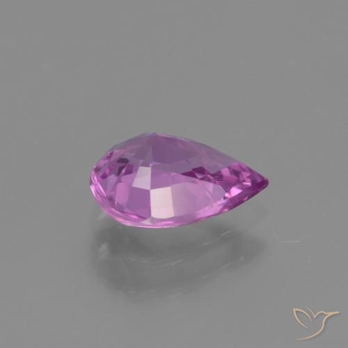 Saphir Pourpre rosâtre intense naturelle En forme de poire, 1.19 ct, VS-SI