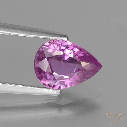 1.48ct Naturel Pourpre rosâtre intense Saphir, En forme de poire, VS