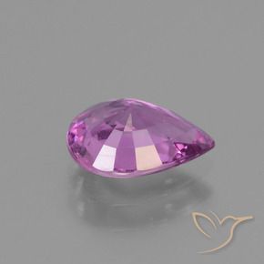Saphir Pourpre rosâtre intense naturelle En forme de poire, 1.48 ct, VS
