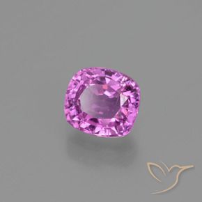 Saphir Violet Rosâtre naturelle Coussin, 1.08 ct, VS-SI