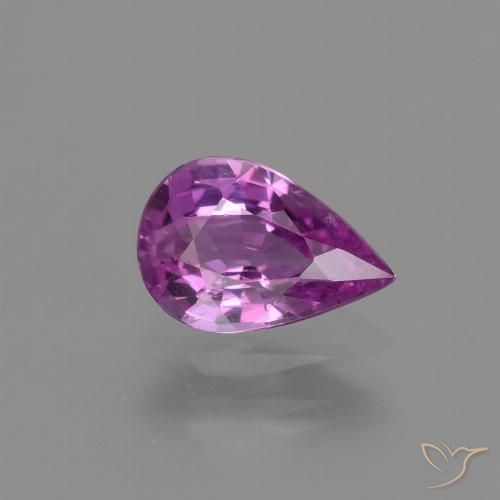 1.23ct Naturel Pourpre rosâtre intense Saphir, En forme de poire, VVS-VS