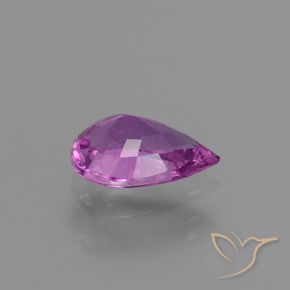 Saphir Pourpre rosâtre intense naturelle En forme de poire, 1.23 ct, VVS-VS