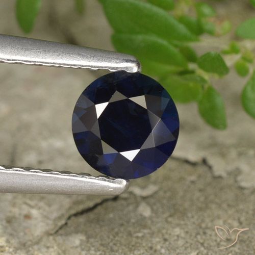 0.56ct Naturel Bleu foncé Saphir, Tour, VS