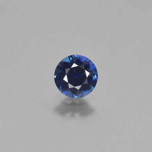 Saphir bleu foncé naturelle coupe roude, 0,62 ct, VVS-VS
