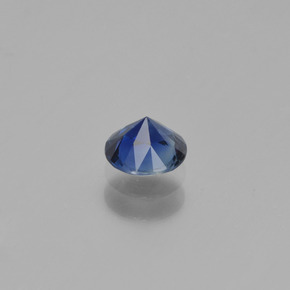 Saphir bleu foncé naturelle coupe roude, 0,62 ct, VVS-VS
