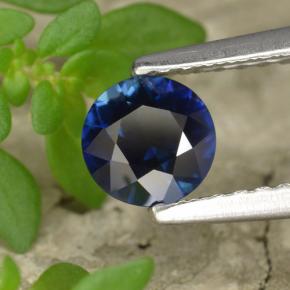 Saphir bleu crépuscule naturelle coupe roude, 0,53 ct, VVS-VS