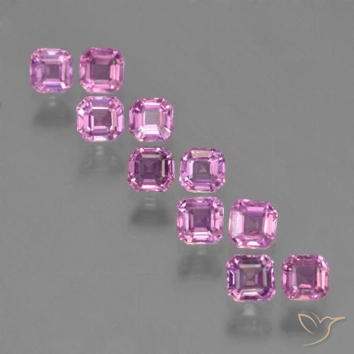 1.57ctw Naturel Rose moyen Saphir, Taille émeraude, VS