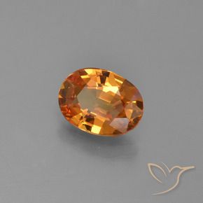 Saphir Orange foncé naturelle ovale, 1.15 ct, VS