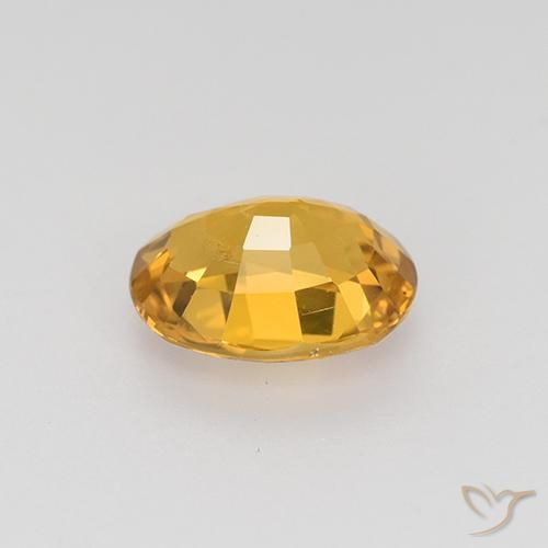 Saphir Doré-orange foncé naturelle ovale, 1.53 ct, VS