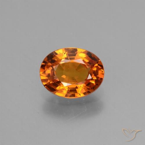1.61ct Naturel Orange foncé Saphir, ovale, VS
