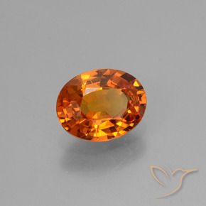 Saphir Orange foncé naturelle ovale, 1.61 ct, VS