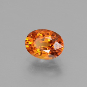 Saphir Ambre orange naturelle Coupe ovale, 1.83 ct, VS