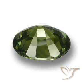 Saphir Vert moyen-foncé naturelle ovale, 4.54 ct, VVS-VS