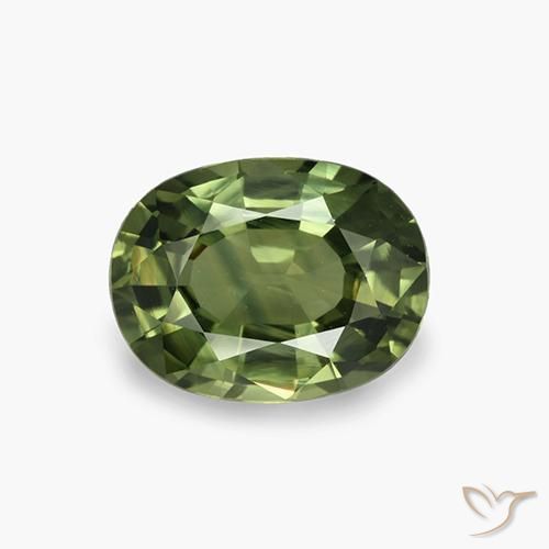 4.09ct Naturel Vert moyen-foncé Saphir, ovale, VVS-VS