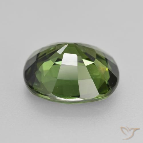 Saphir Vert foncé naturelle Coussin, 4.12 ct, VVS-VS