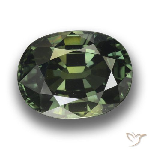 3.34ct Naturel Vert foncé Saphir, ovale, VVS-VS, Photo A