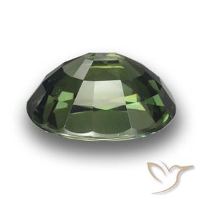 Saphir Vert foncé naturelle ovale, 3.34 ct, VVS-VS