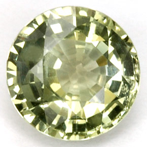 Saphir vert naturelle coupe roude, 1,06 ct, VS
