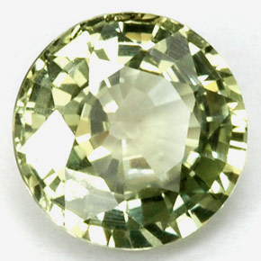 Saphir vert naturelle coupe roude, 1,06 ct, VS