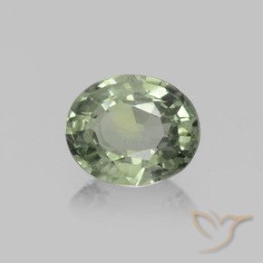 Saphir Forêt verte naturelle ovale, 0.77 ct, VVS-VS
