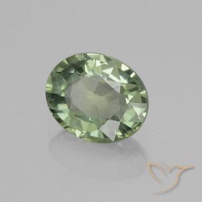 Saphir Forêt verte naturelle ovale, 0.81 ct, VVS-VS