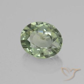 Saphir Forêt verte naturelle ovale, 0.72 ct, VVS