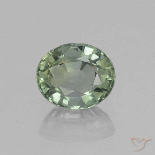 0.92ct Naturel Vert moyen-léger Saphir, ovale, VVS-VS