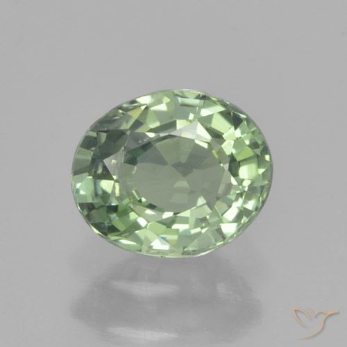 0.82ct Naturel Vert clair Saphir, ovale, VVS-VS