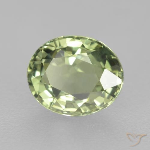 Saphir Vert clair naturelle ovale, 0.78 ct, VVS-VS