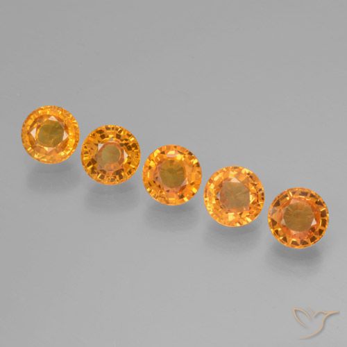 3.27ctw Naturel Or orange foncé Saphir, Tour, VVS-VS