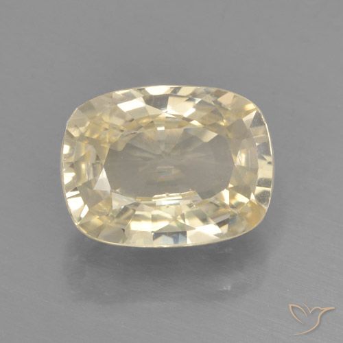 1.31ct Naturel Jaune clair Saphir, Coussin, VVS