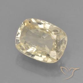 Saphir Jaune clair naturelle Coussin, 1.31 ct, VVS
